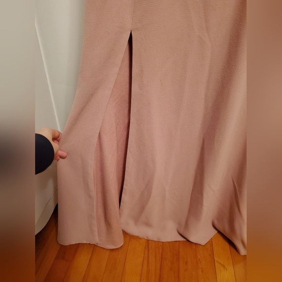 Dress The Population Gracelyn Blouson Jersey maxi dress.High split. Pink. Size L - Picture 7 of 16
